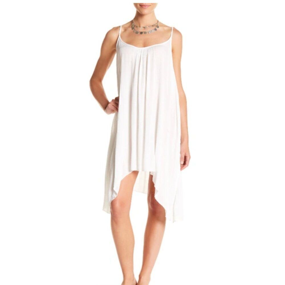 Elan white crimped strappy cover up slip dress EUC size small - Picture 3 of 14
